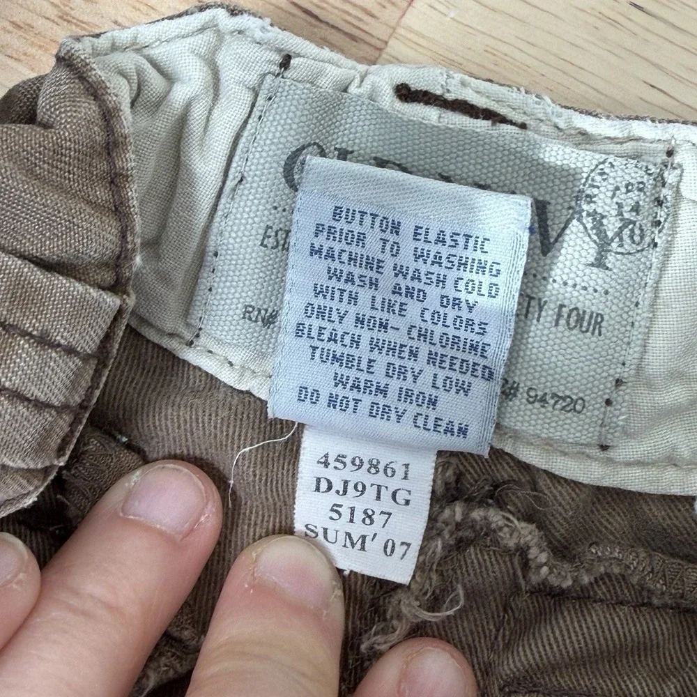 Old Navy Boys Cargo Shorts Size 6 Slim‎ Brown Pockets Casual Cotton